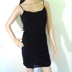Forever 21 Side Ruched Black Mini Dress